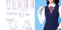 1078女西服马甲职业装背心制版