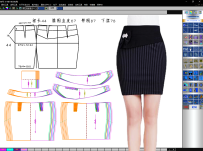 019款-条纹包裙打版+放码+排料
